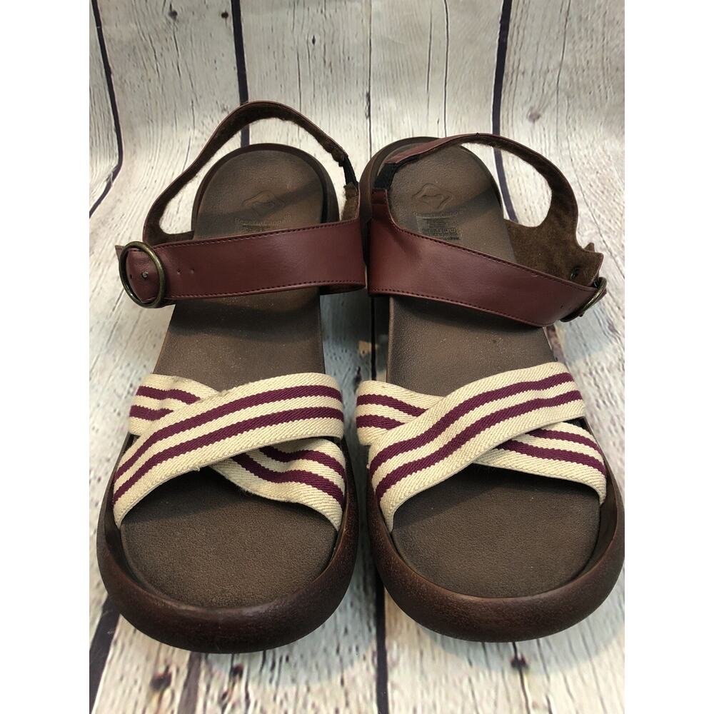 REGETTA CANOE Women OSMUNDA BIGFOOT SANDALS Sz 11 Burgundy Egg